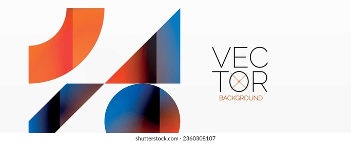 Abstract masterpiece formed by delicate interplay of circles, squares, and triangles. Geometric elements converge in harmonious chaos, evoking sense of modern creativity. Symphony of shapes