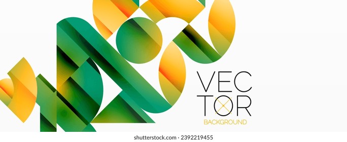 Abstract masterpiece formed by delicate interplay of circles, squares, and triangles. Geometric elements converge in harmonious chaos, evoking sense of modern creativity. Symphony of shapes