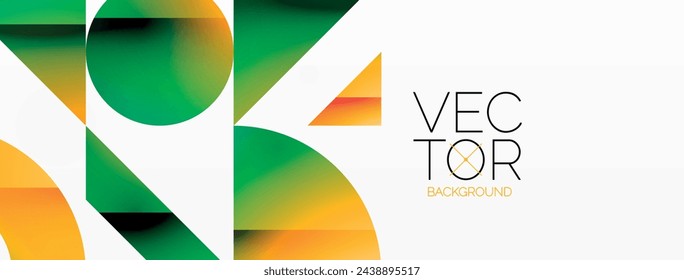 Abstract masterpiece formed by delicate interplay of circles, squares, and triangles. Geometric elements converge in harmonious chaos, evoking sense of modern creativity. Symphony of shapes