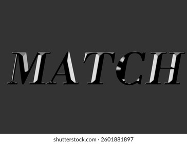 Abstract Match Text Effect Design Black Background