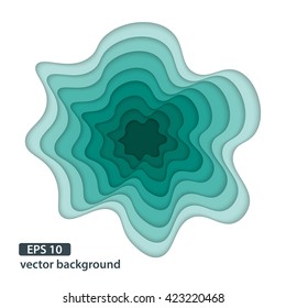 Abstract material vector hole background. Colored layered carved 3d, paper and origami blot.