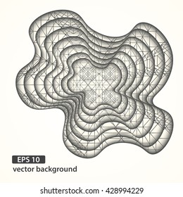 Abstract material vector hole background with hipster geometrical pattern. Colored layered carved 3d, paper and origami blot.
