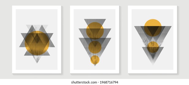Abstract Math art background vector. Modern block color art wallpaper. Geometric marbling gold style texture. Cubism s low-poly backgrounds. Good for home deco, wall art, poster, invite and cover.
