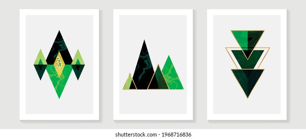 Abstract Math art background vector. Modern block color art wallpaper. Geometric marbling gold style texture. Cubism s low-poly backgrounds. Good for home deco, wall art, poster, invite and cover.