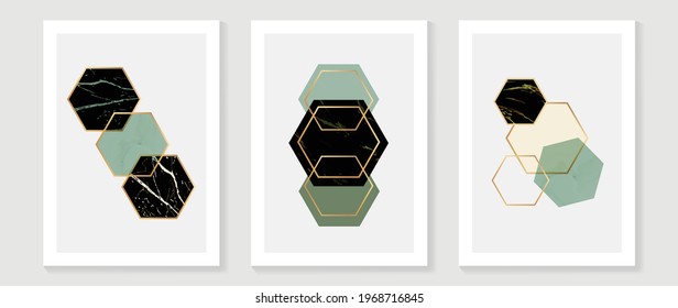 Abstract Math art background vector. Modern block color art wallpaper. Geometric marbling gold style texture. Cubism s low-poly backgrounds. Good for home deco, wall art, poster, invite and cover.
