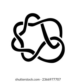 Abstract math element. Knot.
A black and white image of an infinity symbol conveys its simplicity, elegance, and eternal continuity. The high contrast captures its fluid, interlocking pattern