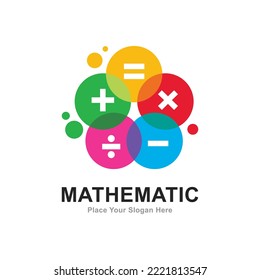 Resumen del diseño vectorial de logotipo matemático. Idóneo para los símbolos empresariales, educativos y matemáticos