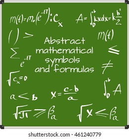 Abstract mathematical symbols and formulas