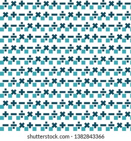 An abstract mathematics pattern with symbols for division, multiplication, addition and subtraction.