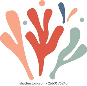 Abstractas decoración Matisse. Ilustración vectorial plana sobre fondo blanco.