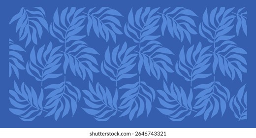 Abstract Matisse Leaves. Modern Leaves Background in Contemporary Minimal Style. Trendy Groovy Vector Illustration in Beige and Black Colors for T-Shirts, Wallpaper, Case Phone