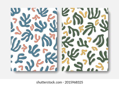 abstract Matisse seamless pattern set