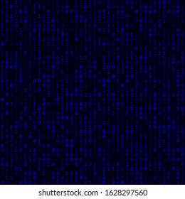 Abstract matrix background. Blue filled binary background. Medium sized seamless pattern. Cool vector illustration.