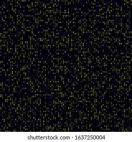 Abstract Matrix background. Yellow sparse binary background. Big sized seamless pattern. Modern vector illustration.