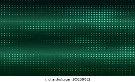 Abstract matrix. Computer code. Dark background of many green dots. Big data and cybersecurity. Data transfer. Vector