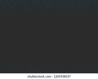 Abstract matrix digital background. Software developer programming, binary computer code. Coding, hacker concept. Blue on black. Vector illustration.