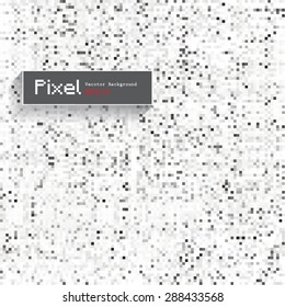 Abstract matrix gray black and white  pixel background, vector illustration containing tiny pixels sprayed all over the surface useful for backdrops or backgrounds of cd covers book covers wallpaper 