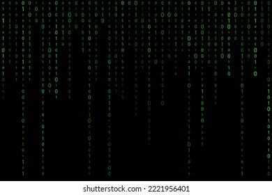 Abstract Matrix green binary computer code or Digital background for design, infographic, website, Hacker concept - Vector Illustration eps 10 
