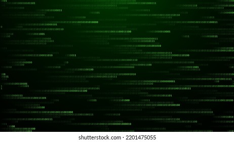 Abstract Matrix Technology Background. Binary Computer Code. Programming, Coding, Hacker Concept. Binary Numbers 0 and 1 Falling. Vector Background Illustration.