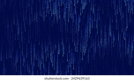 Abstract Matrix Technology Background. Binary Computer Code. Programming, Coding, Hacker Concept. Binary Numbers 0 and 1 Flying. Vector Background Illustration.