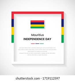 Abstract Mauritius flag square frame stock illustration. Creative country frame with text for Independence day of Mauritius