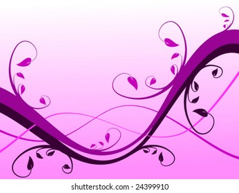 Un diseño abstracto mauve de vector floral con espacio para texto
