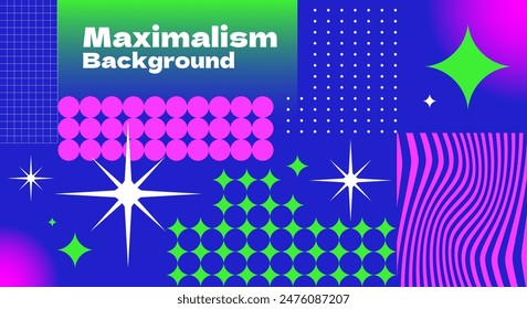 Abstract maximalism flat background vector