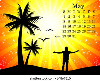 abstract may calendar vector illustration