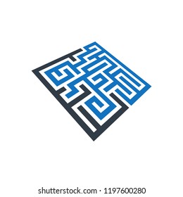 Abstract maze concept design logo.