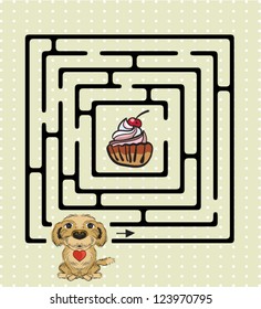 Abstract Maze With Cute Dog