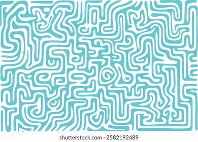 Abstract maze design with flowing lines in a light blue color scheme for creative projects