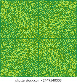 Abstract maze drawn lines flat design in yellow and green color style. Vector backgrounds. Suitable for landing page, wallpaper, banner and web backgrounds.