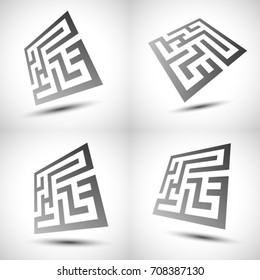 Abstract maze element. Maze emblem.