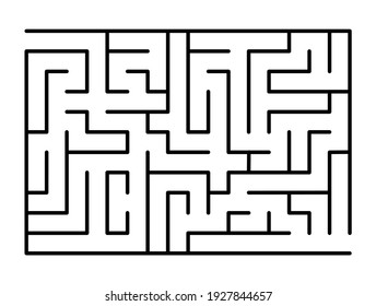 
Abstract maze. Find right way. Isolated simple square maze black line on white background. Vector illustration.