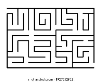 
Abstract Maze. Find Right Way. Isolated Simple Square Maze Black Line On White Background. Vector Illustration.