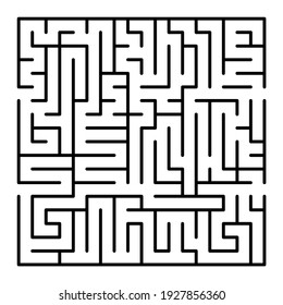 
Abstract maze. Find right way. Isolated simple square maze black line on white background. Vector illustration.