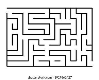 
Abstract maze. Find right way. Isolated simple square maze black line on white background. Vector illustration.