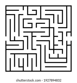 
Abstract maze. Find right way. Isolated simple square maze black line on white background. Vector illustration.