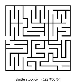 
Abstract maze. Find right way. Isolated simple square maze black line on white background. Vector illustration.