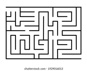 
Abstract maze. Find right way. Isolated simple square maze black line on white background. Vector illustration.
