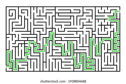 
Abstract maze. Find right way. Isolated simple square maze black line on white background. Vector illustration.