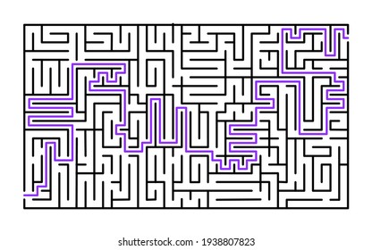 
Abstract maze. Find right way. Isolated simple square maze black line on white background. Vector illustration.