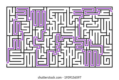 
Abstract maze. Find right way. Isolated simple square maze black line on white background. Vector illustration.