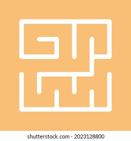 Abstract maze. Find right way. Isolated simple square maze black line on white background. Vector illustration.