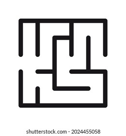 Abstract maze. Find right way. Isolated simple square maze black line on white background. Vector illustration.