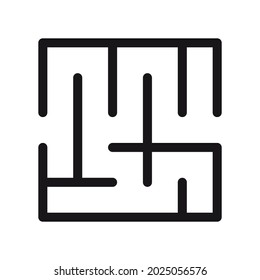 Abstraktes Labyrinth. Finden Sie den richtigen Weg. Einzeln einfache quadratische Labyrinthe, schwarze Linie auf weißem Hintergrund. Vektorgrafik.