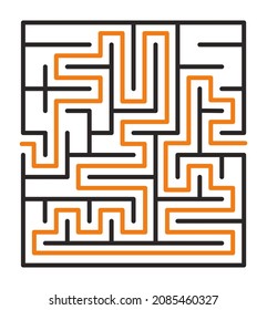 
Abstract maze. Find right way. Isolated simple square maze black line on white background. Vector illustration.