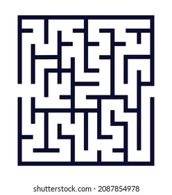 
Abstract maze. Find right way. Isolated simple square maze black line on white background. Vector illustration.