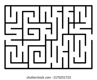 Abstraktes Labyrinth. Finden Sie den richtigen Weg. Einzeln einfache quadratische Labyrinthe, schwarze Linie auf weißem Hintergrund. Vektorgrafik.
