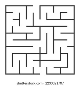 
Abstract maze. Find right way. Isolated simple square maze black line on white background. Vector illustration.